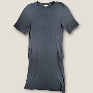 Johnny Was Calme EcoVero Sustainable Knit T-Shirt Midi Dress Black Medium M